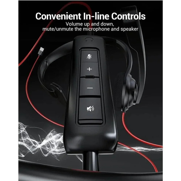 NUBWO HW02 USB Headset With Microphone Noise Cancelling & In-Line Control W/Bag - Picture 6 of 11